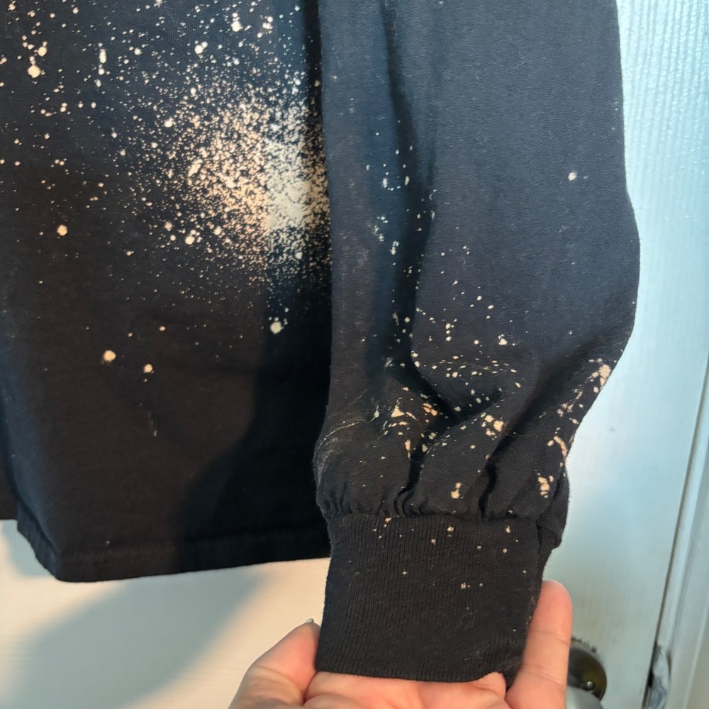 Bohemian Cowgirl Women's Halloween "BOO" Black Splatter Long Sleeve Tee Large - Picture 5 of 13